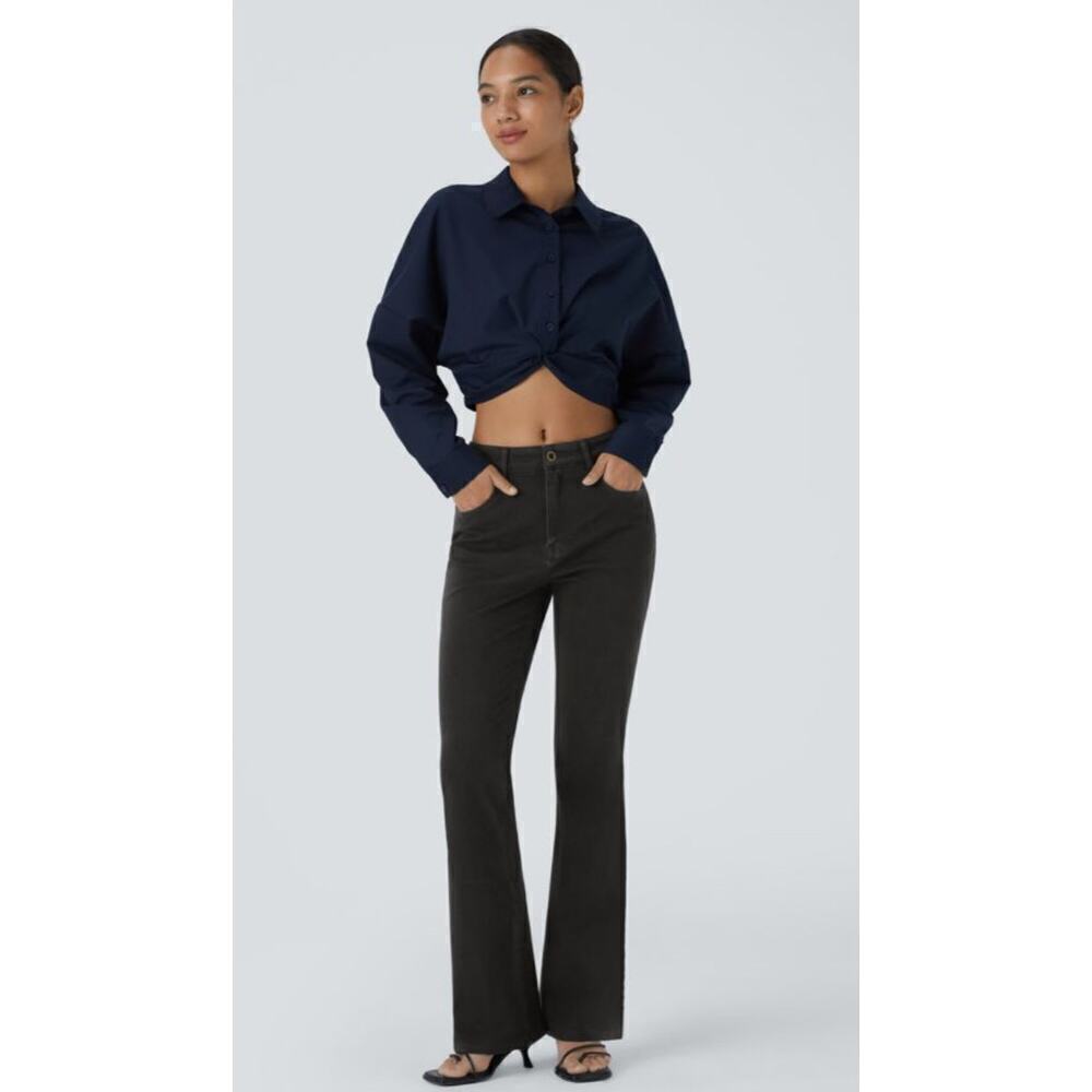 Halara Flex™ Mid Rise Button Pockets Stretchy Knit Casual Bootcut Jeans - Picture 4 of 10